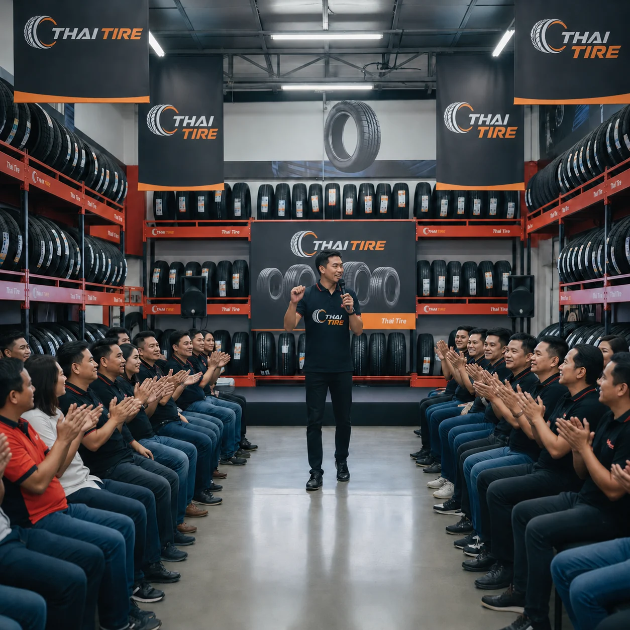 Thai Tire team and warehouse presentation
